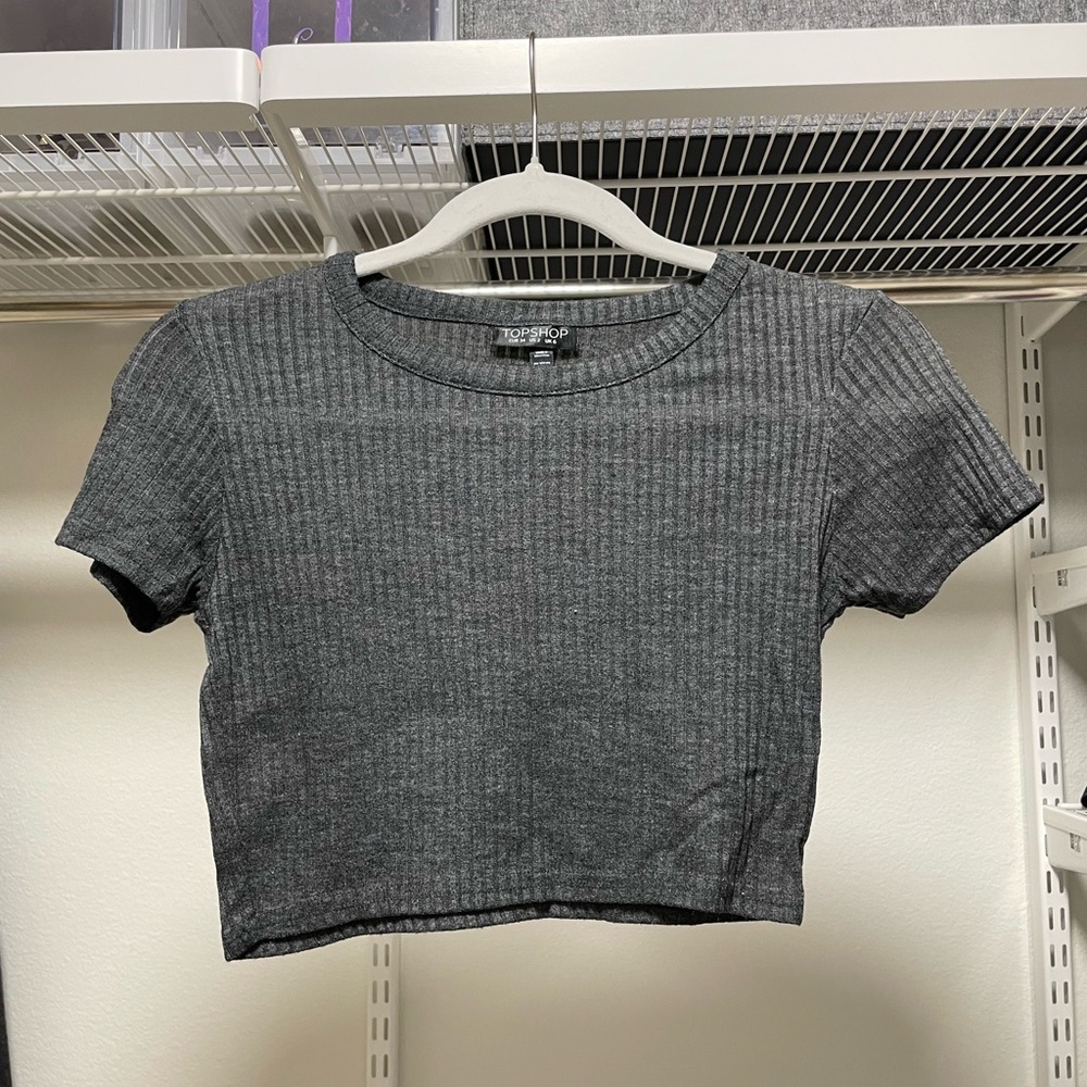 Grey crop top from Topshop